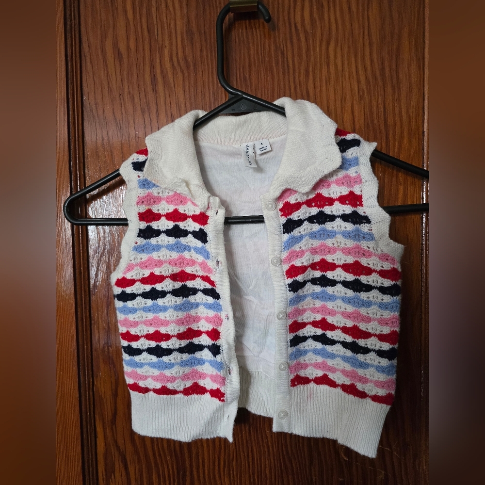 Janie and Jack Crochet Sweater Vest Size 4